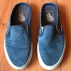 Blue, Suede, Slip-on Vans